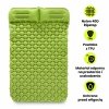 Ultralekki materac dmuchany dwuosobowy do spania na kemping i trekking HyperMotion Campmat – 190x120 cm – zielony